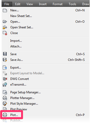 File menu